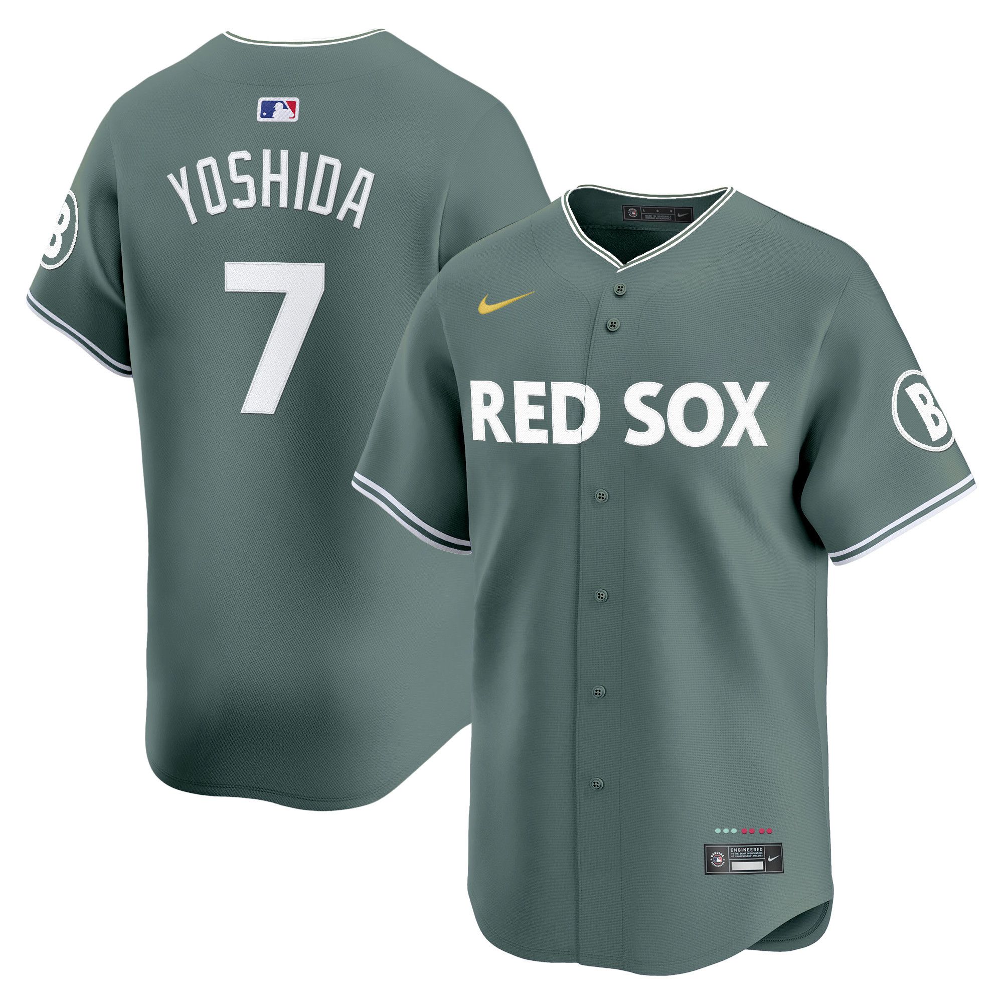 Men Boston Red Sox #7 Yoshida Green Nike 2025 City Connect Vapor Premier Limited MLB Jersey->boston red sox->MLB Jersey
